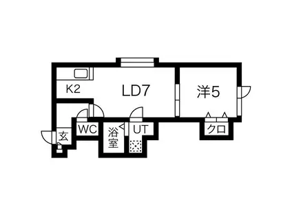 桜ガーデン(1LDK/2階)の間取り写真