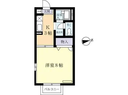 アンセフィラ(1K/2階)の間取り写真