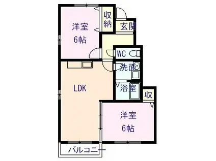 カンファート(2LDK/1階)の間取り写真