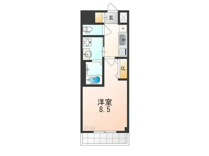 エイペックス京都西陣(1K/1階)の間取り写真