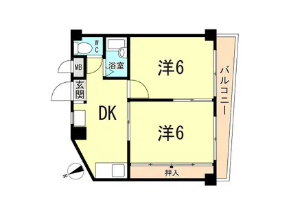 セオ・コート潤和(2DK/3階)の間取り写真