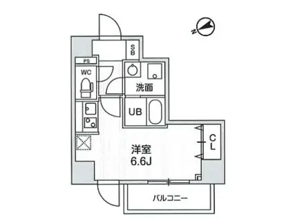 N-STAGE練馬北町(ワンルーム/6階)の間取り写真
