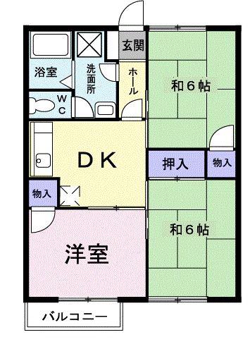 サンヒルズ横井上(3DK/1階)の間取り写真