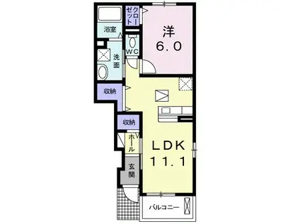 プログレス(1LDK/1階)の間取り写真