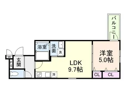 シャルマンエイト2番館(1LDK/2階)の間取り写真