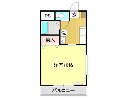 グランツI(1K/2階)の間取り写真