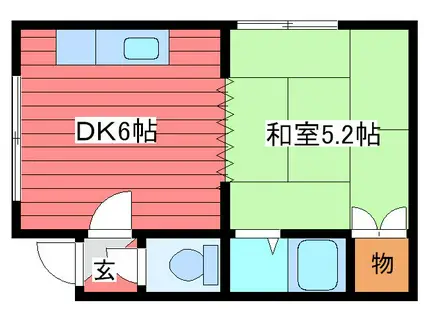 マンション横山(1DK/3階)の間取り写真