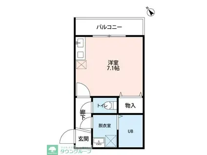 パラシオ柏(ワンルーム/3階)の間取り写真