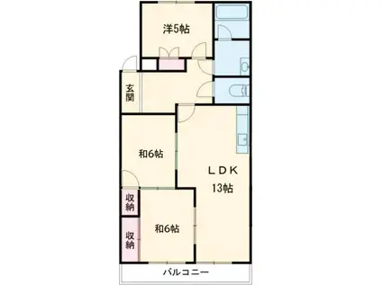 サンメゾン一ツ木II(3LDK/3階)の間取り写真