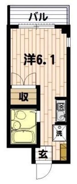 キャッスルアメニティ(ワンルーム/2階)の間取り写真