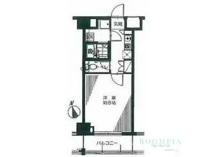 サンパティーク(1K/4階)の間取り写真