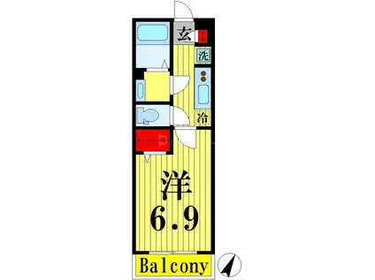 リブリ・江北II(1K/3階)の間取り写真