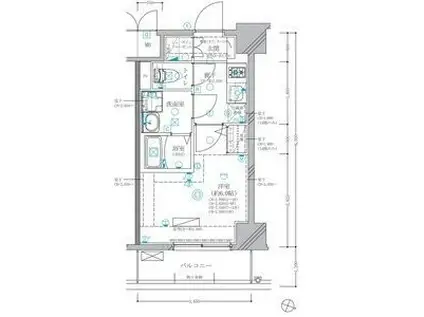 ディアレイシャス東別院IV(1K/4階)の間取り写真