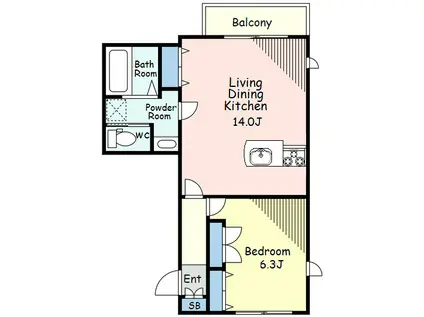 CASA FELICE(1LDK/2階)の間取り写真