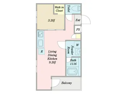 MOVE中村公園GRANDE(1LDK/2階)の間取り写真