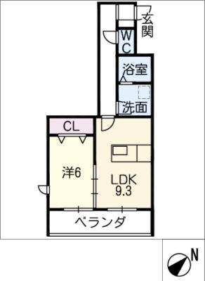 FACE MANSION(1LDK/5階)の間取り写真