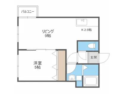 ル・ファール山鼻14条(1LDK/4階)の間取り写真
