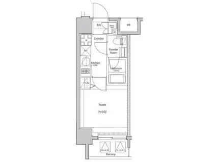 シーフォルム関内(1K/6階)の間取り写真