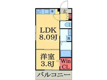 ミレ・フォリア(1LDK/2階)の間取り写真