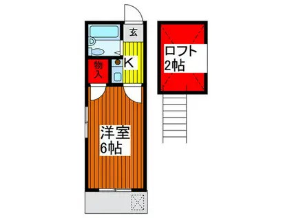 ハウスユキ(1K/1階)の間取り写真