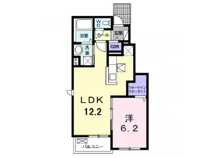 プレジール II(1LDK/1階)の間取り写真