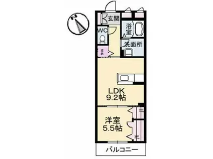グランマスト空港通(1LDK/1階)の間取り写真
