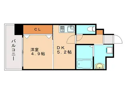 VOLUME.5(1DK/5階)の間取り写真