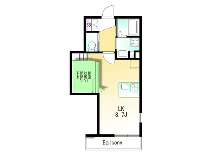 アフロディーテ(1LK/3階)の間取り写真