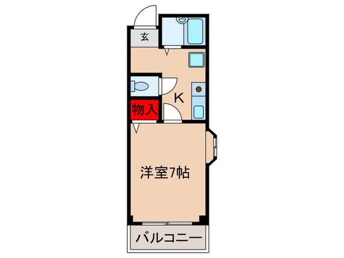 リバティハイム櫻井II(1K/2階)の間取り写真