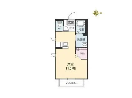 シャーメゾンエミナンス(ワンルーム/1階)の間取り写真