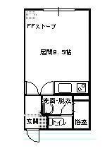 ラ・セゾン(ワンルーム/2階)の間取り写真