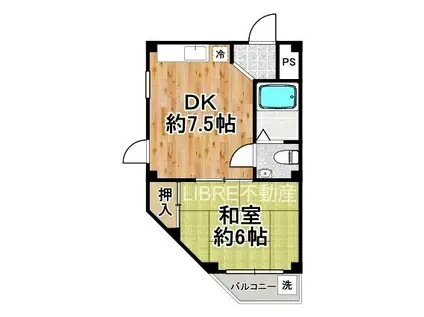 クリーン千島(1DK/3階)の間取り写真