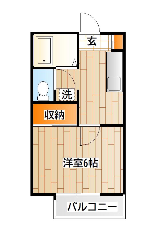 メゾン石原(1K/2階)の間取り写真