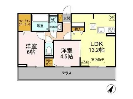 フォレストおおたかI(2LDK/1階)の間取り写真
