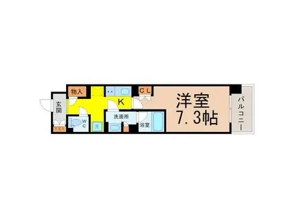 ラフィシア上前津(1K/11階)の間取り写真