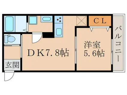 グリスブランシェ(1DK/2階)の間取り写真