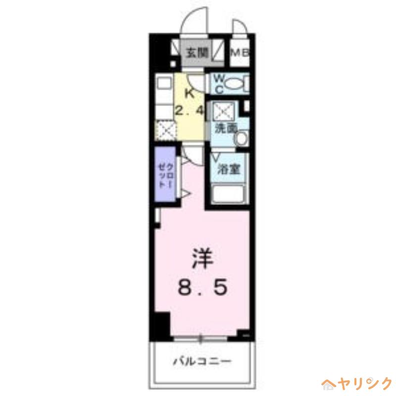 BRIGHT GATE 名古屋(1K/14階)の間取り写真
