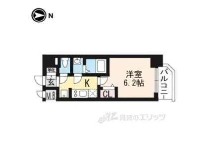 プレサンスTHE KYOTO吉祥院620(1K/6階)の間取り写真