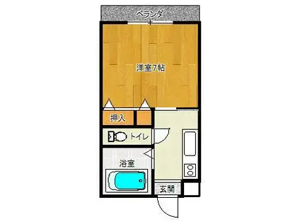 メゾン大森(1K/1階)の間取り写真