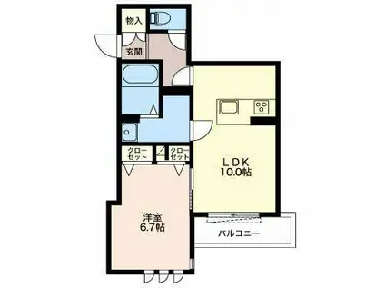 アビタシオン上小松(1LDK/2階)の間取り写真