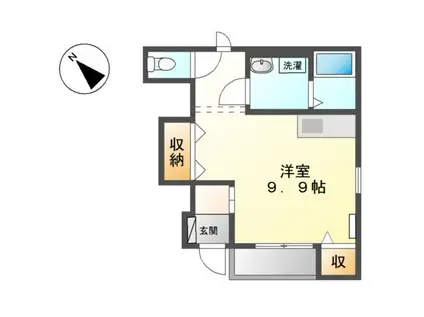 ボンヌール柳瀬(ワンルーム/1階)の間取り写真