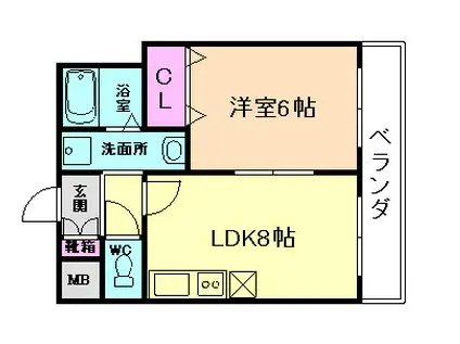 リッチパーシモ塚本(1LDK/5階)の間取り写真