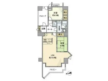 セザール琵琶湖大橋(2LDK/7階)の間取り写真