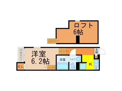 CIELO AZUL YADA(1K/1階)の間取り写真