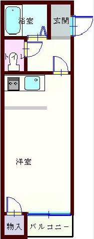 セイラBOX西横手II(1K/2階)の間取り写真