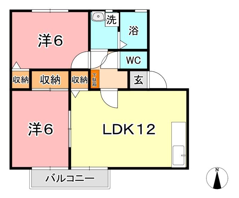 プレジャーライフ(2LDK/1階)の間取り写真
