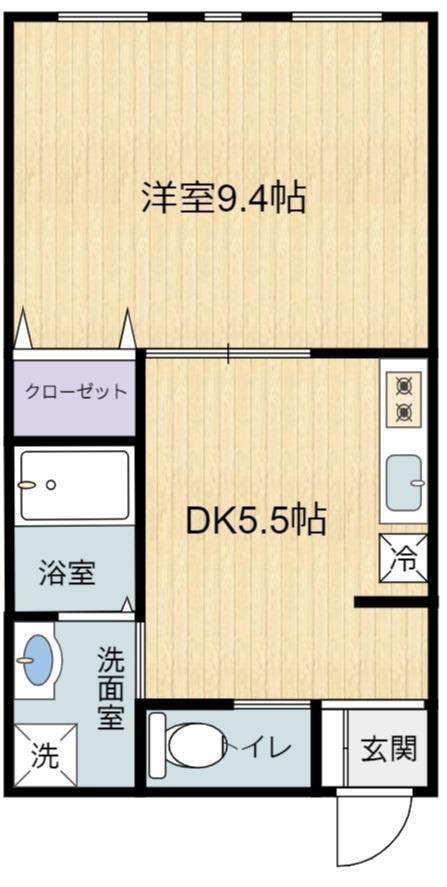 ドリムーン(1K/2階)の間取り写真