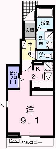 ロマンド(ワンルーム/1階)の間取り写真
