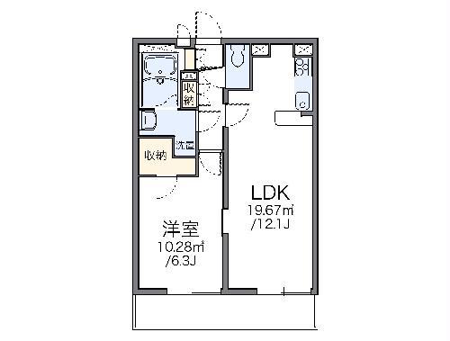 レオパレス堤方II(1LDK/3階)の間取り写真