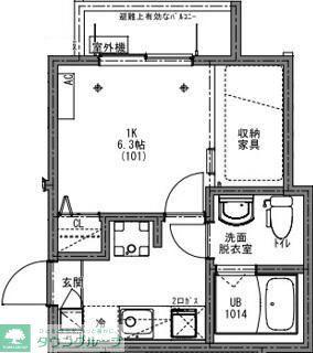 KEIAI RESIDENCE 西浦和(1K/1階)の間取り写真